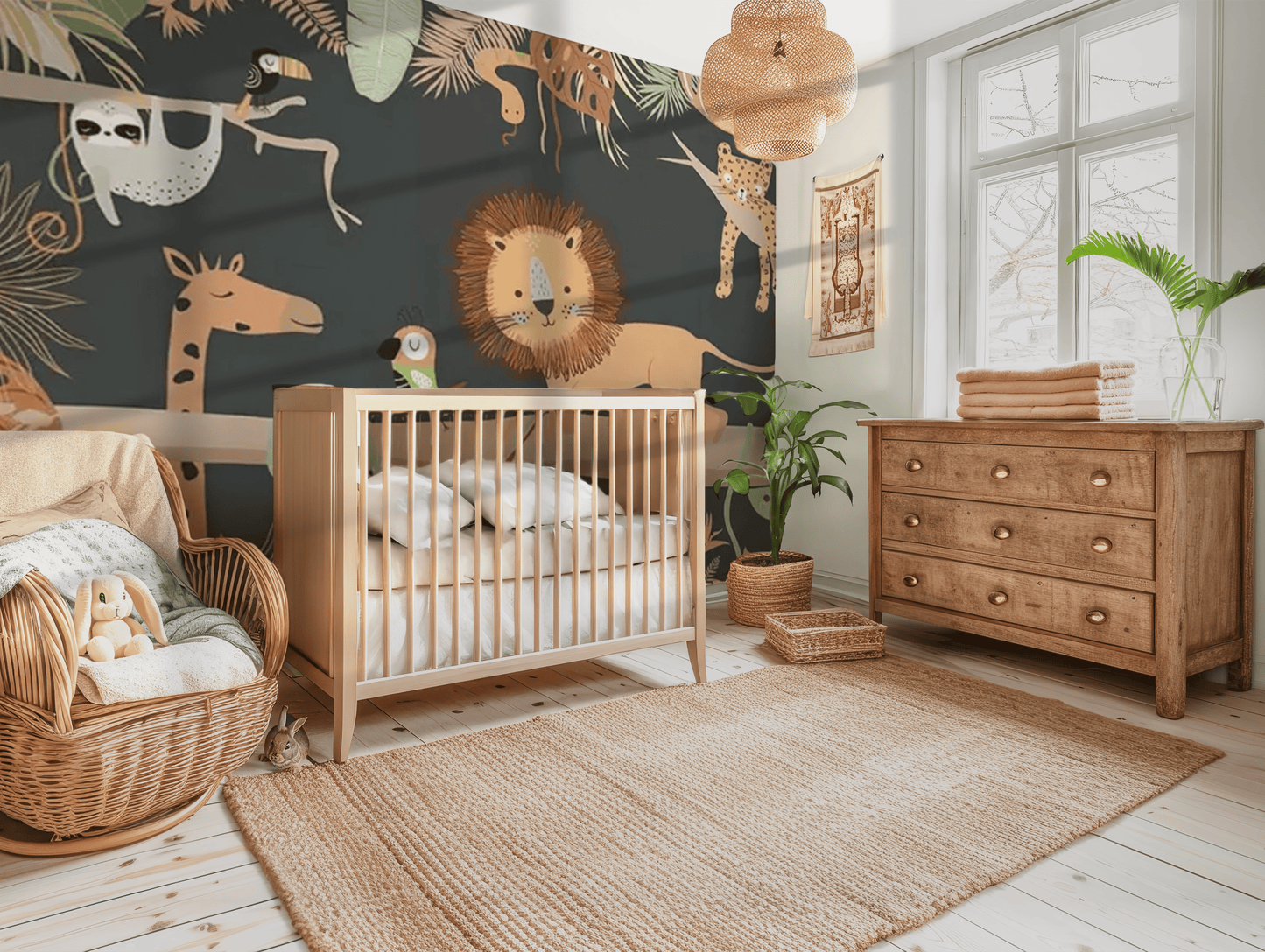 Jungle Majesty Kids Lion Mural