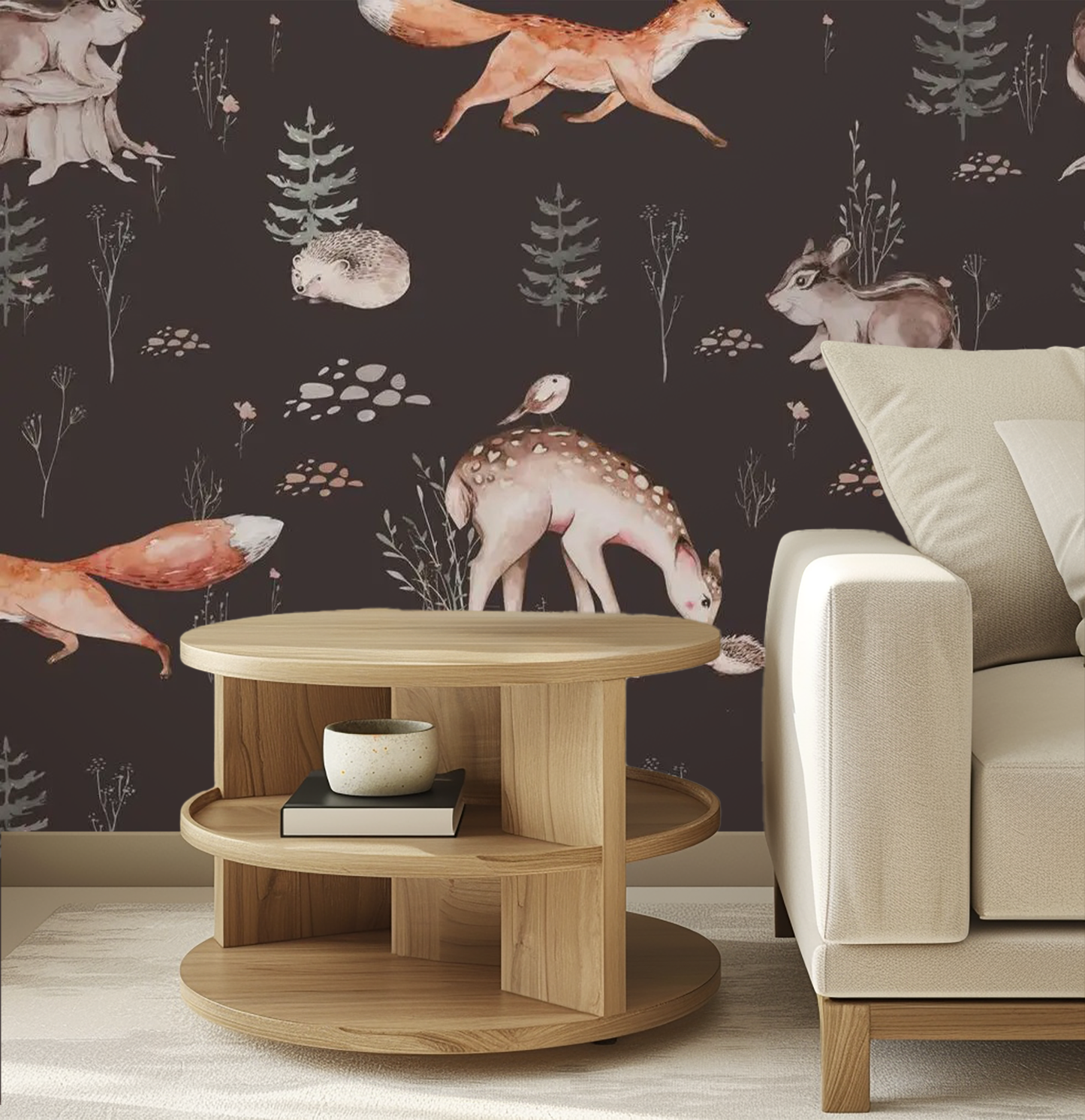 Midnight Grove Children's Wildlife Animal Mural