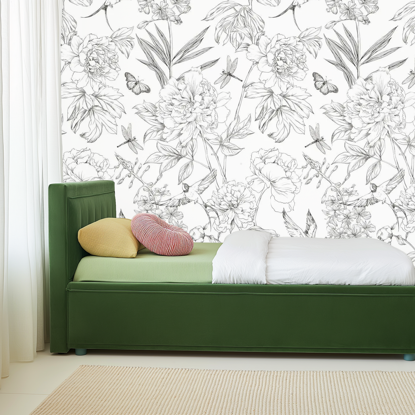 Avian Monochrome Elegance Mural