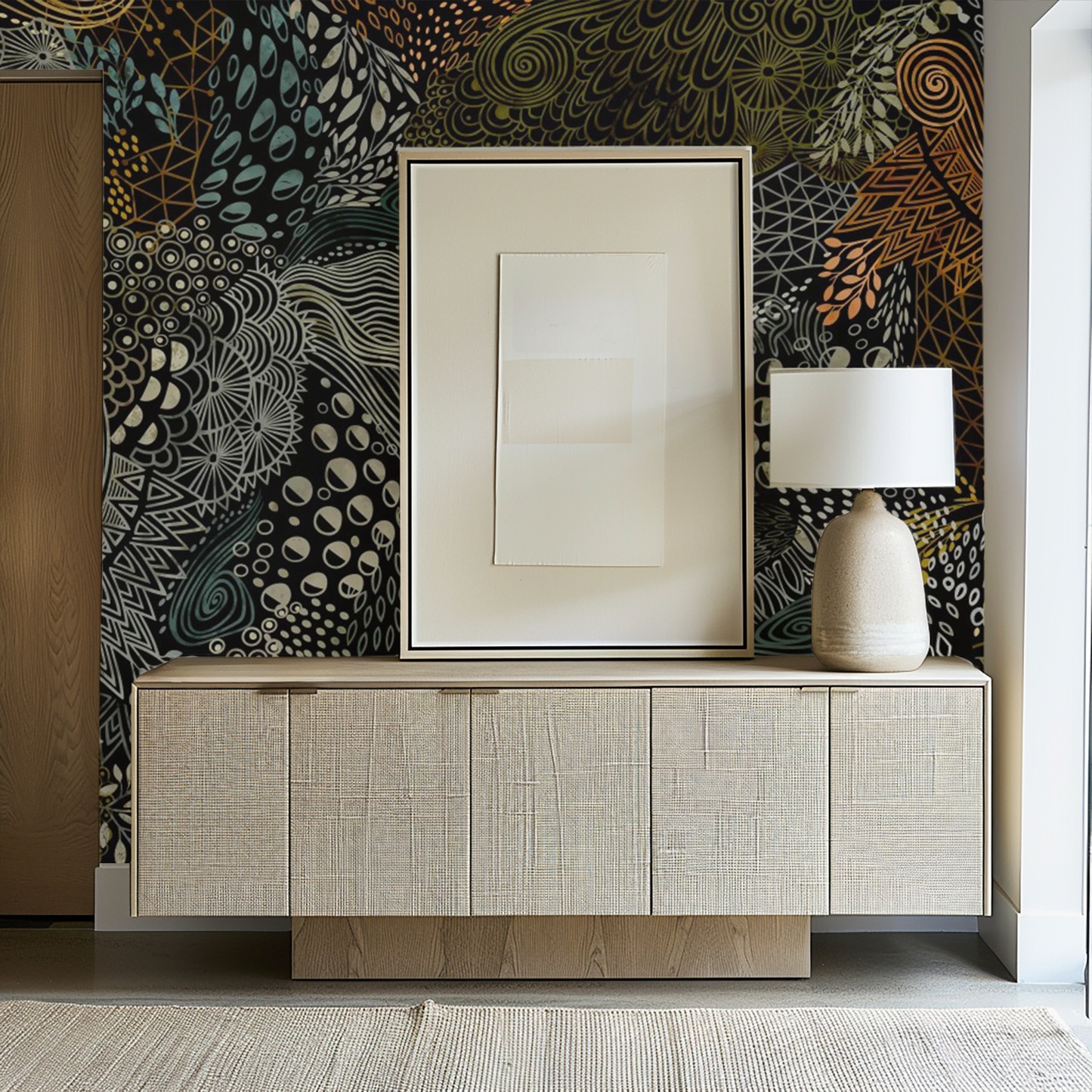 Midnight Onyx Mosaic Splendour Mural
