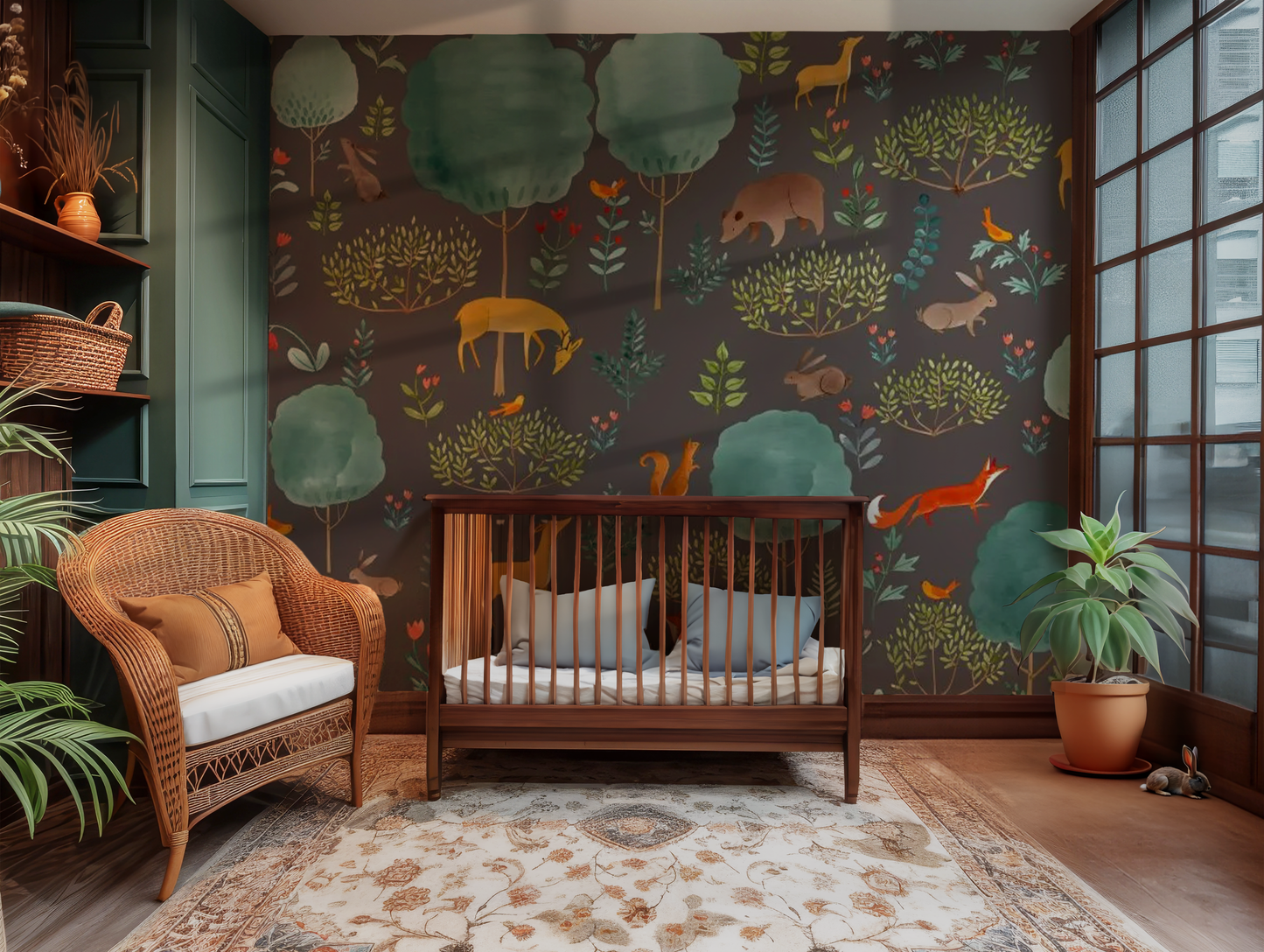 Midnight Forest Grove Children's Animal Mural