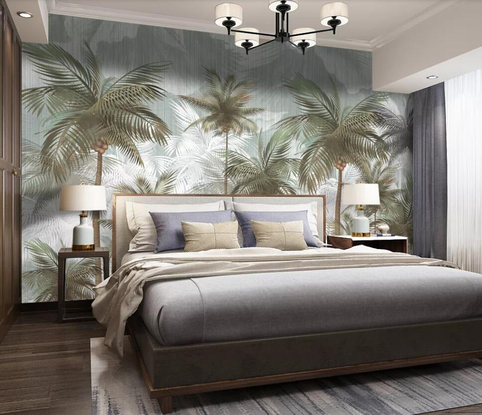 Calming Palm Trees Landscape Bedroom Mural
