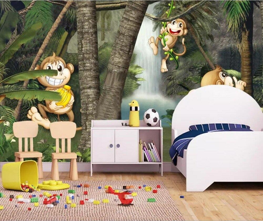 Cheeky Monkey Children's Mural Wallpaper