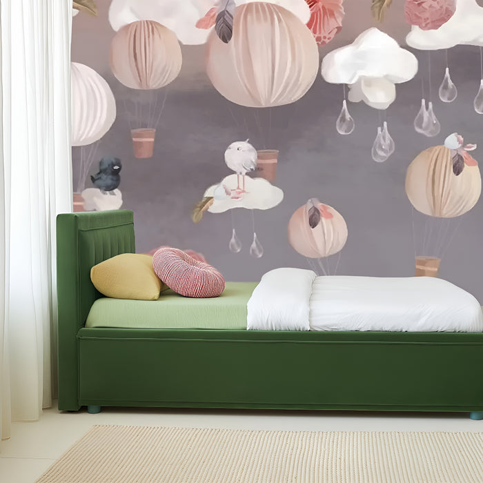 Dreamy balloon bliss children's mural wallpaper for a bedroom