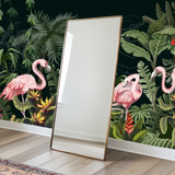Exotic flamingo paradise mural wallpaper – design detail