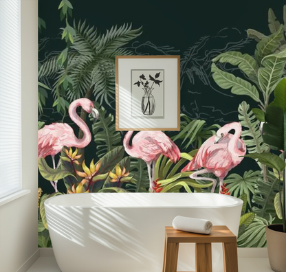 Exotic Flamingo Paradise Mural