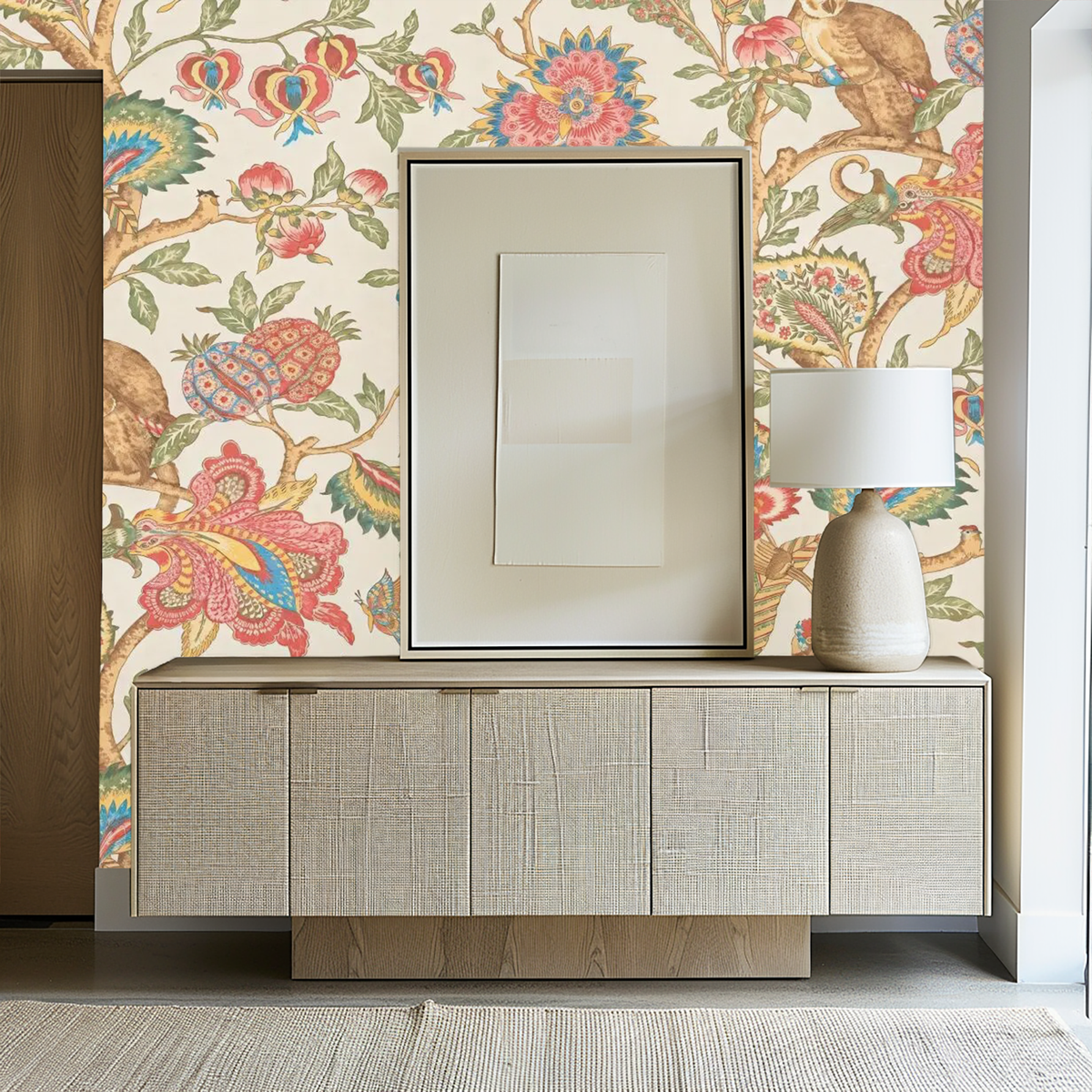 Botanical bliss leaves mural wallpaper – design detail