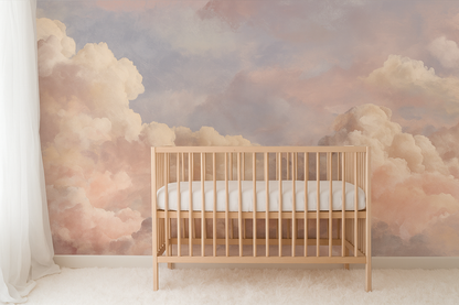 Dreamy Sky Blush Pink Cloud Mural Wallpaper