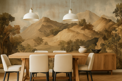 Scenic Mountain Landscape Mural Wallpaper