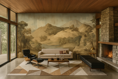 Scenic Mountain Landscape Mural Wallpaper