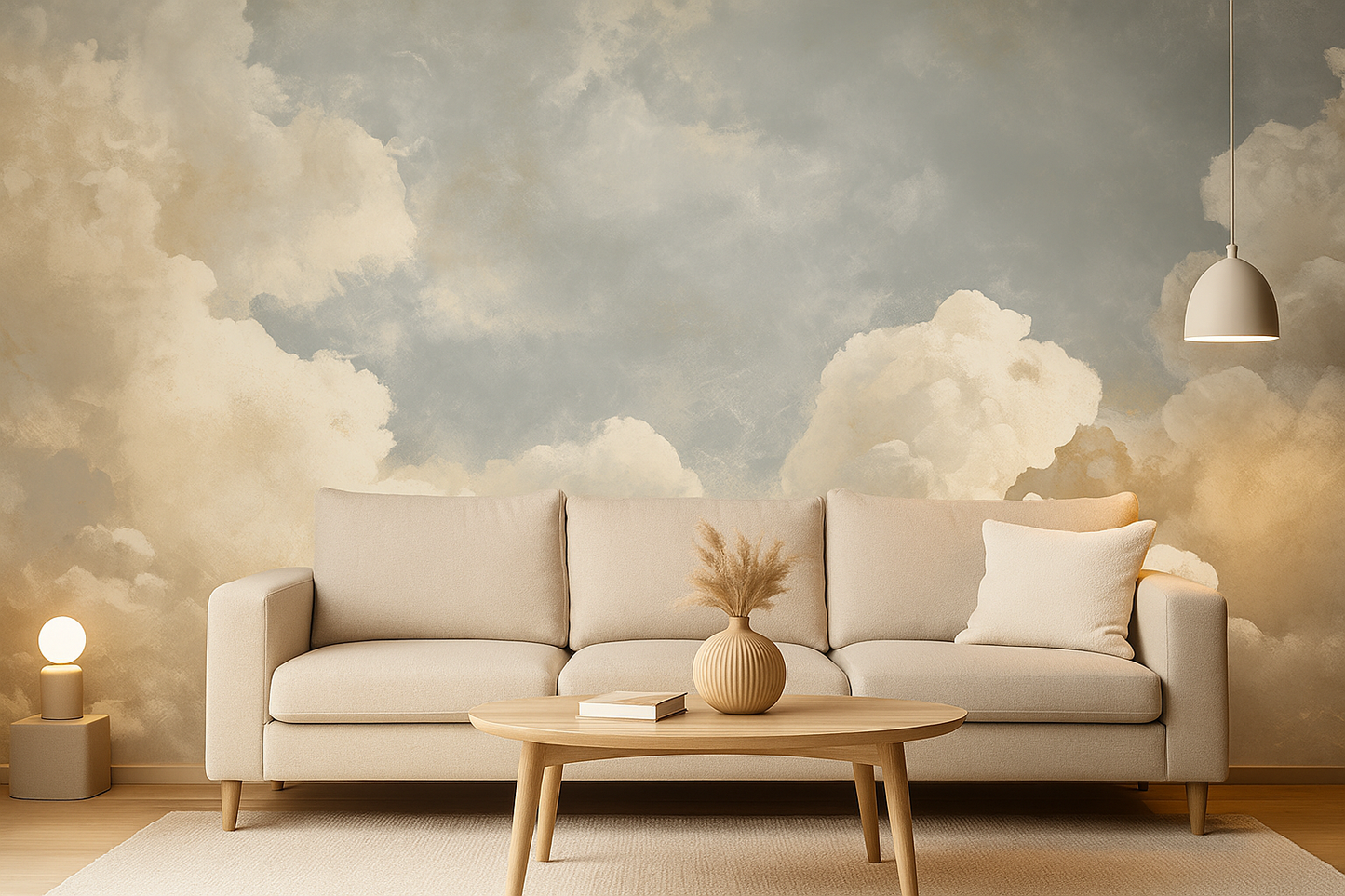 Blue Sky Cloud Mural Wallpaper