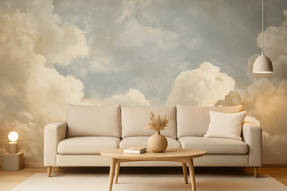 Blue Sky Cloud Mural Wallpaper