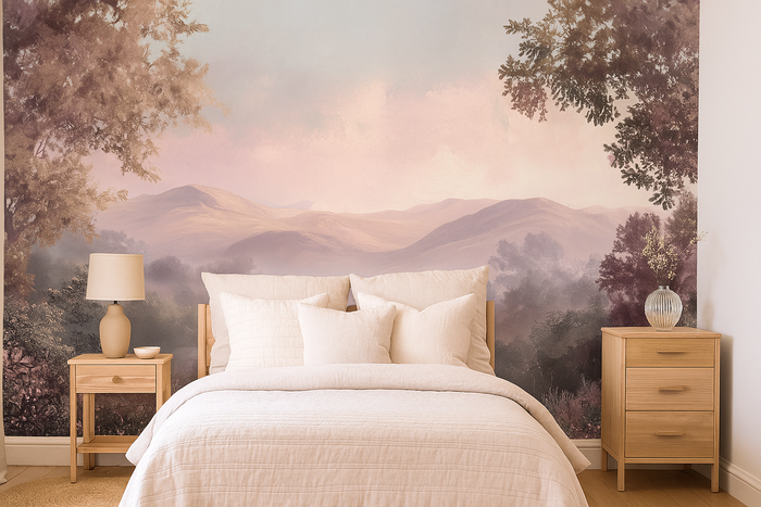 Blush spring romantic mural wallpaper