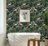 Mini flamingo paradise mural wallpaper – design detail