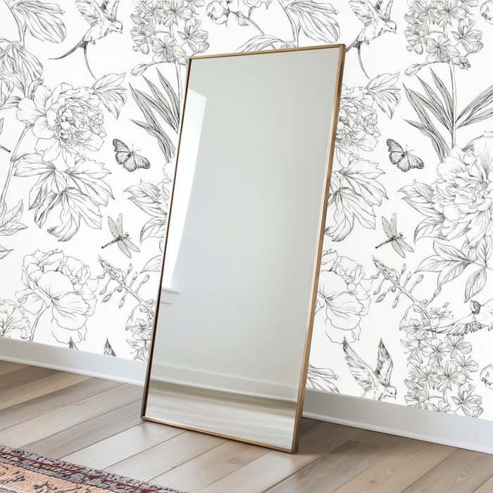 Avian monochrome elegance mural wallpaper – design detail
