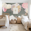 Floral Balloon Nursery Mural Wallpaper