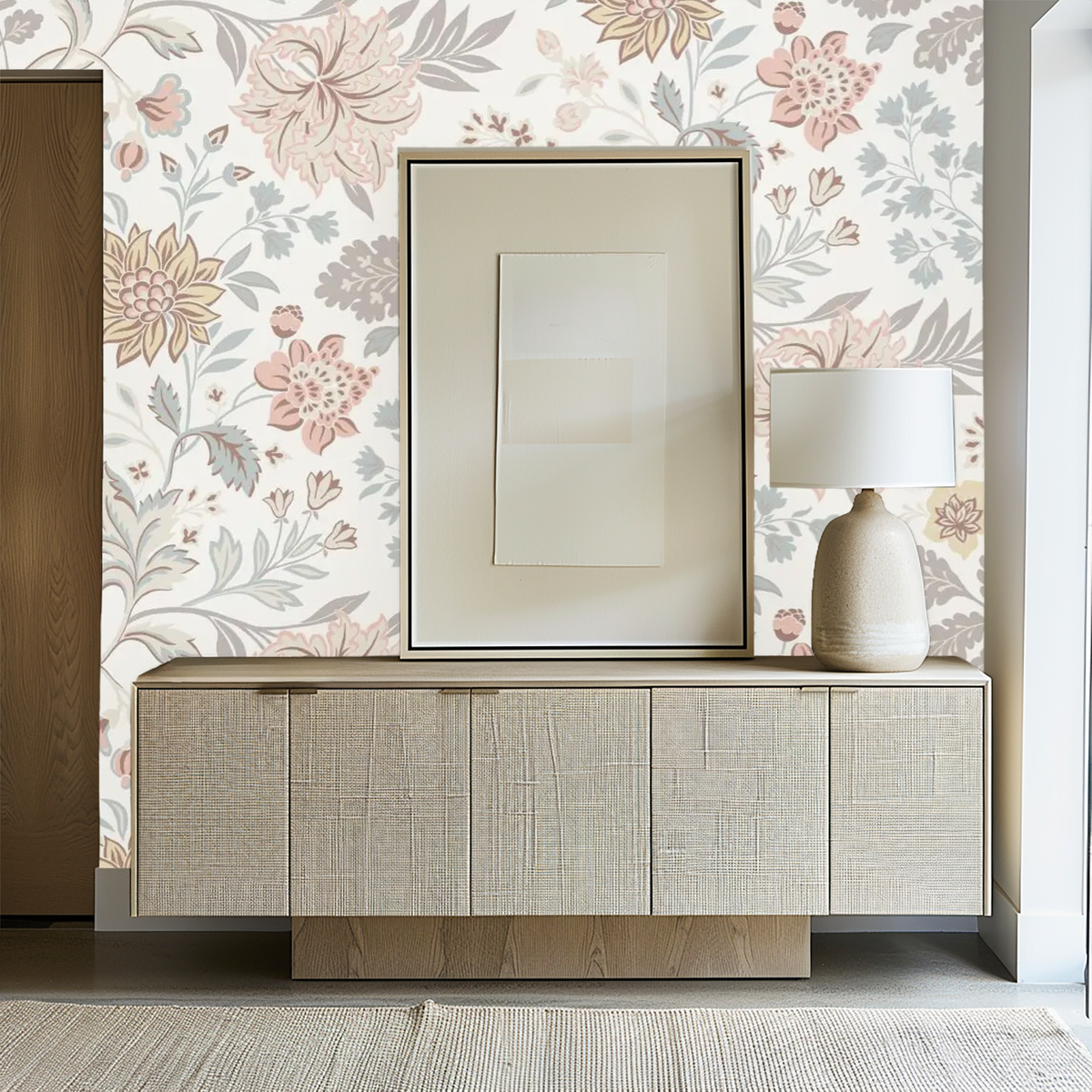 Vintage floral harmony mural wallpaper – design detail