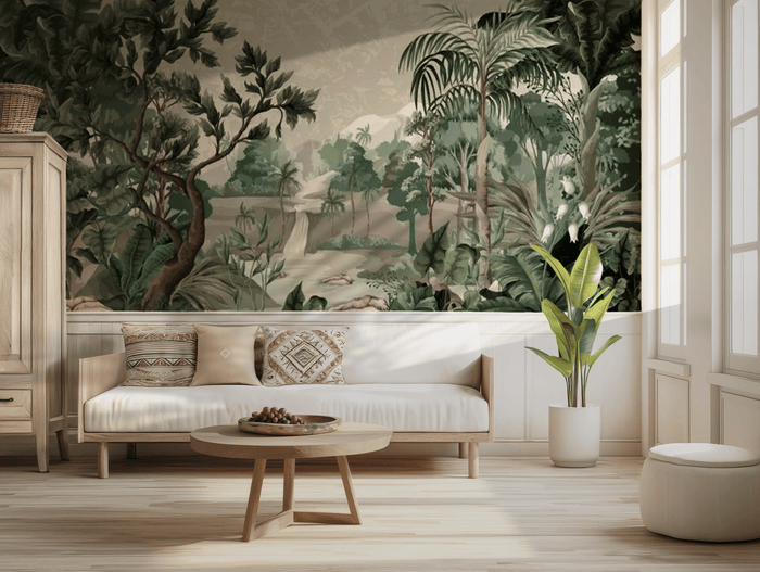 Jungle retreat mural wallpaper – design detail