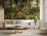 Vibrant rainforest mural wallpaper