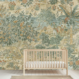 Wild orange orchid floral mural wallpaper – design detail