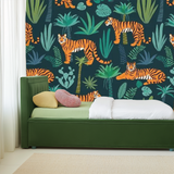 Emerald leopard dreams mural wallpaper