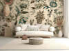 Vintage Beige Flowers Mural Wallpaper