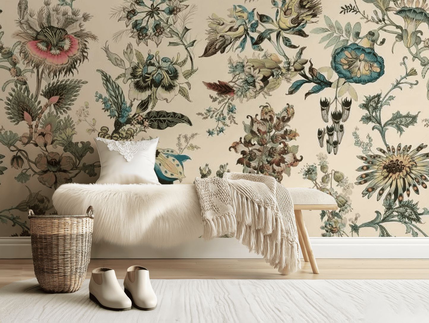 Vintage Flowers Mural