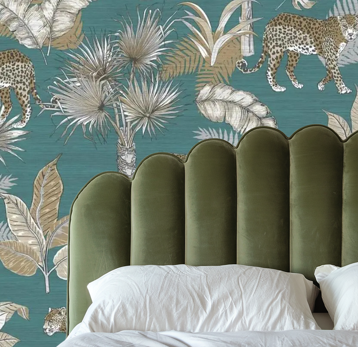 Tropical floral jungle haven mural wallpaper – design detail