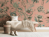 Vintage Pink Flowers Mural Wallpaper