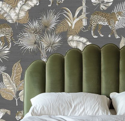 Grey Floral Jungle Haven Mural