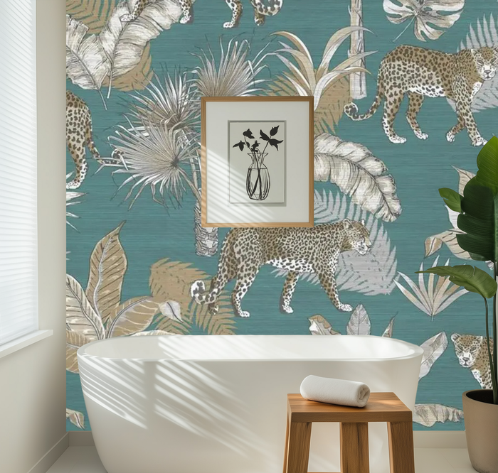 Tropical floral jungle haven mural wallpaper