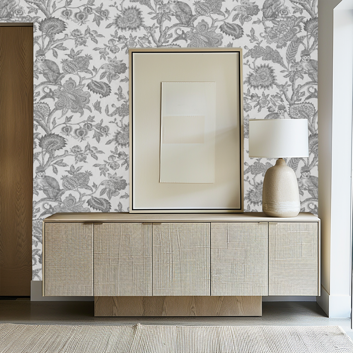 Monochrome botanical bliss mural wallpaper