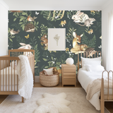 Forest grove animals children's mural wallpaper for a kids' room