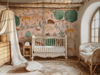 Pink Forest Grove Animals Children's Mural Wallpaper