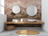 Rustic mountain landscape mural wallpaper – design detail