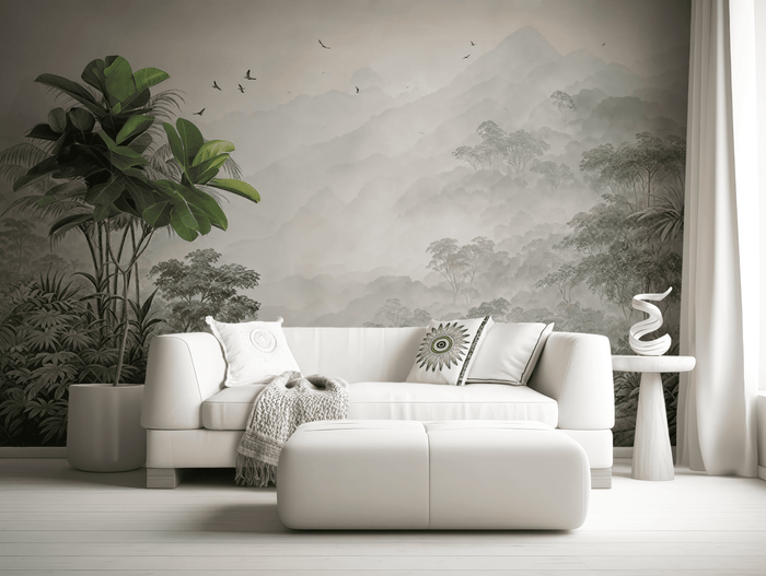 Dusky rainforest mural wallpaper