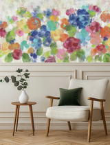 Abstract Multicoloured Watercolour Flowers Mural Wallpaper