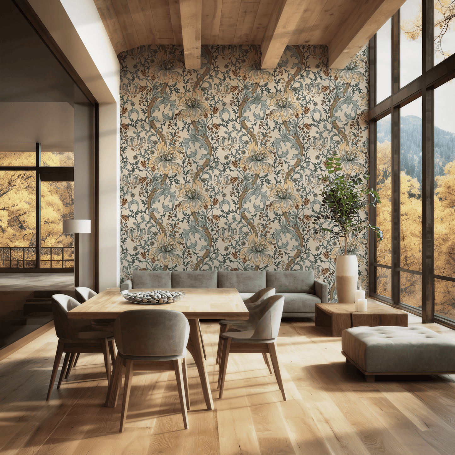 Vintage Yellow Meadow Mural