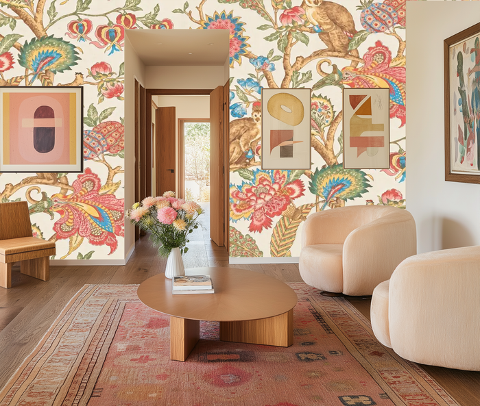 Botanical bliss leaves mural wallpaper – design detail