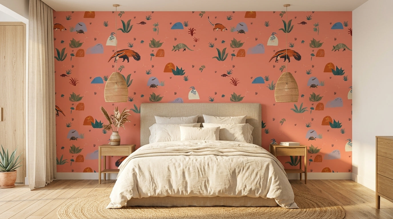 Pink Desert Wildlife Wallpaper
