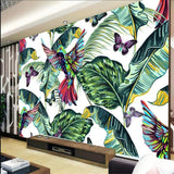 Birds and butterflies jungle bedroom mural wallpaper – design detail
