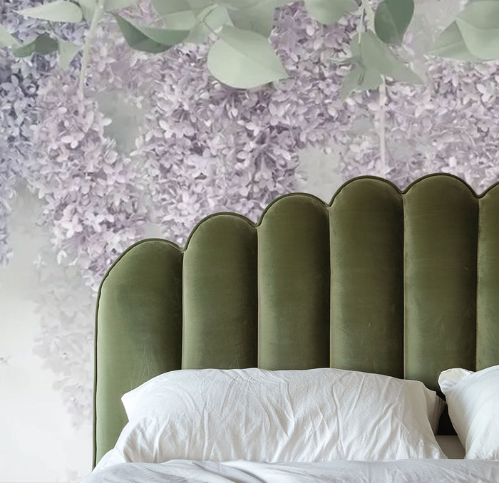Lavender purple wisteria mural wallpaper