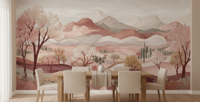 Rose dune horizon mural wallpaper