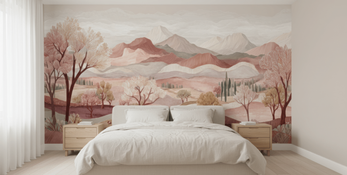 Rose dune horizon mural wallpaper – design detail