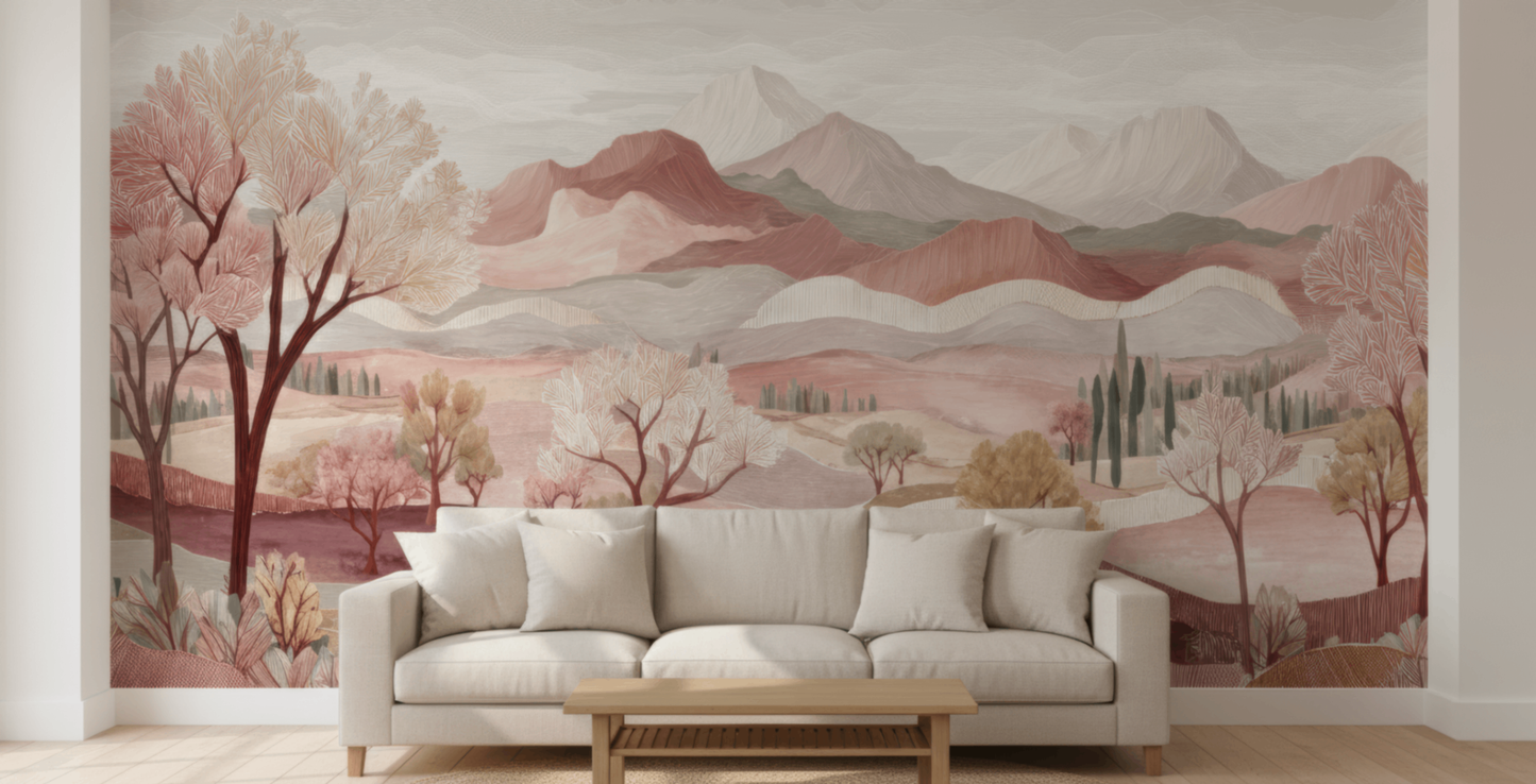 Rose Dune Horizon Mural Wallpaper