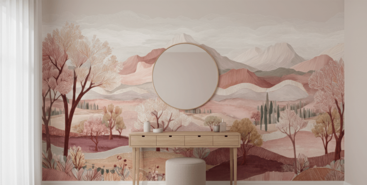 Rose dune horizon mural wallpaper – design detail