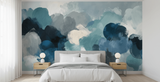 Blue mist abstract mural wallpaper – design detail