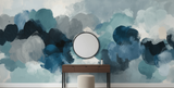 Blue mist abstract mural wallpaper – design detail