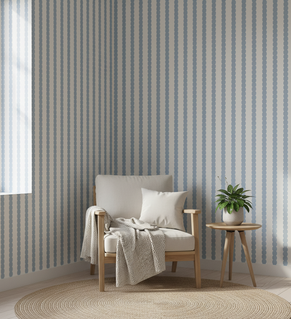 Coastal vertical lines wallpaper – design detail