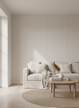 Neutral pinstripe wallpaper – design detail
